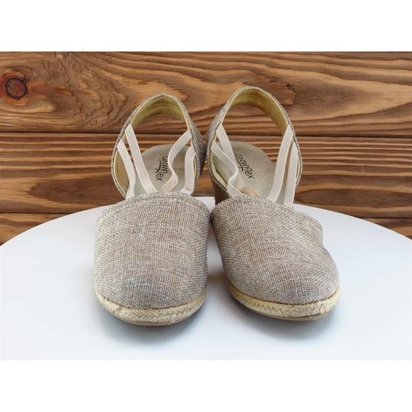GNWflex Size‎ 7 Slingback Heel Beige Synthetic M Width Morgan - Picture 3 of 10